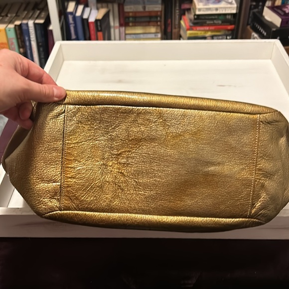 Coach Madison Gold Patent Leather Chain Strap Hobo Shoulder Bag - Picture 9 of 10